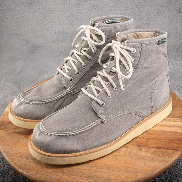 EASTLAND MEN'S LUMBER UP GRAY CANVAS BOOTS US SIZE 11 D - Picture 3 of 7